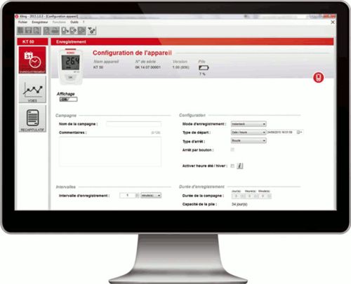 LOGICIEL DE CONFIGURATION ET EXPLOITATION DES ENREGISTREURS KIMO KISTOCK