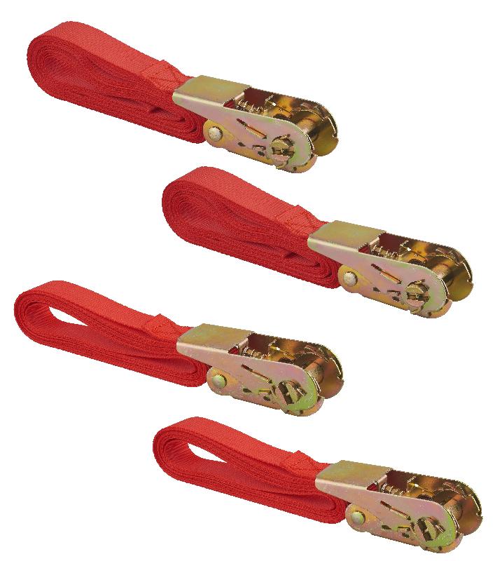 Lot de 4 sangles à cliquet - largeur 25mm - 2x3m et 2x5m - référence 00290608 - marque Thirard_0