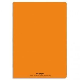 NEUTRE CAHIER PIQÛRE 96 PAGES SEYÈS 21X29,7 COUVERTURE POLYPRO ORANGE