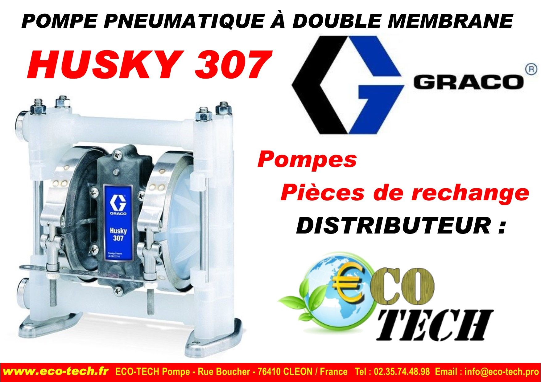 Pompe graco pneumatique à double membrane husky 307 bretagne auvergne_0