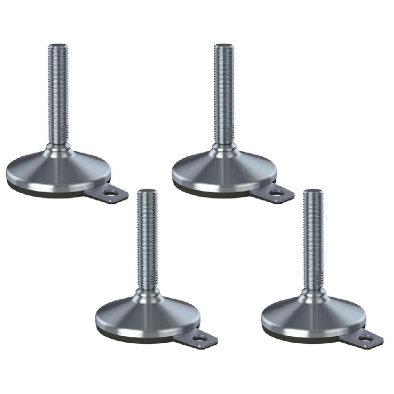 Pied de nivellement en acier inoxydable 20x100x105mm base et patin anti-vibration 2200kg-Set of_0