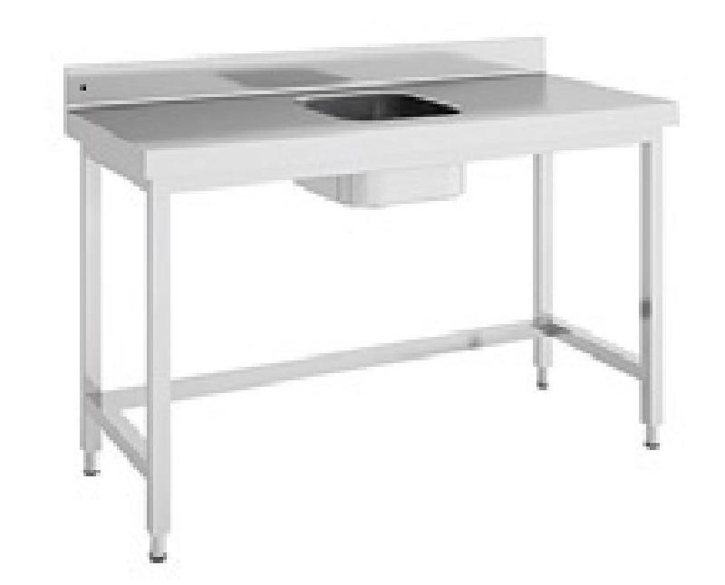Table chef en inox 1500x600x850 avec bac au centre de - MCCD60-150C_0