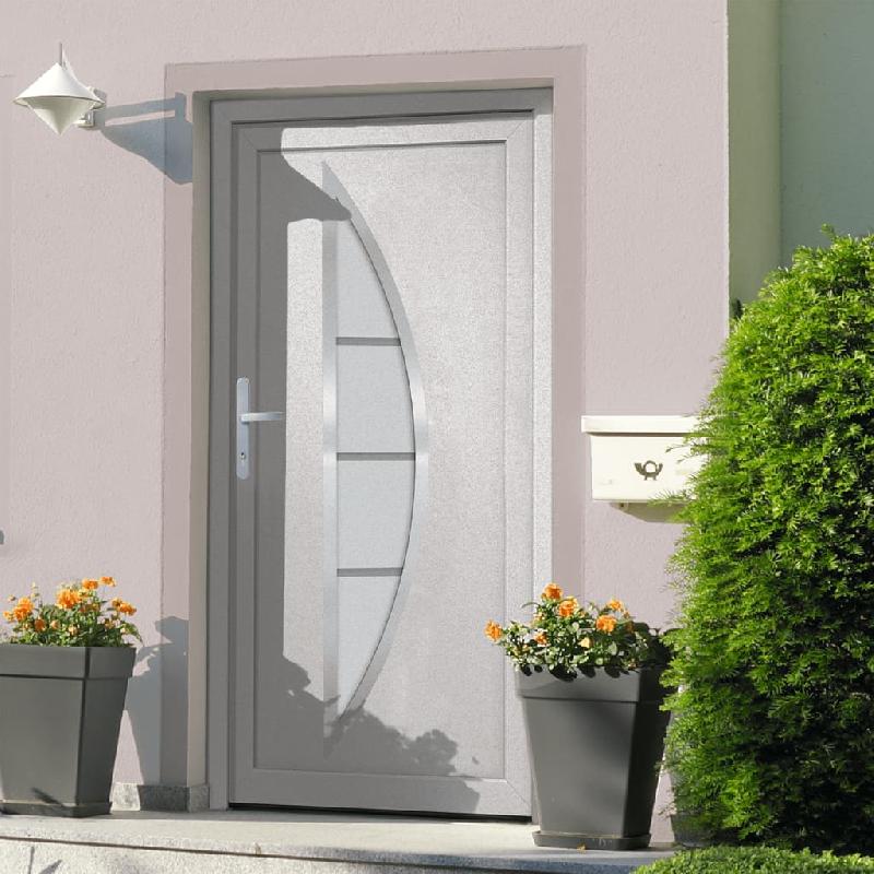 Vidaxl porte d'entrée blanc 98x190 cm pvc 3187862_0