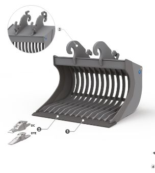 Godets squelettes et claire-voie Vn 92gd - Cangini - 1200 mm_0