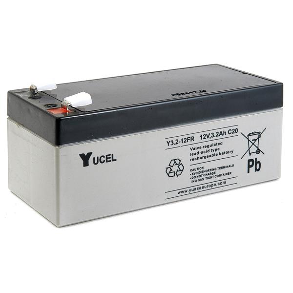 Batterie plomb AGM - Yucel Y3.2-12FR - 12V 3.2Ah - Terminaison Faston 4.7mm - Bac flamme retardante_0