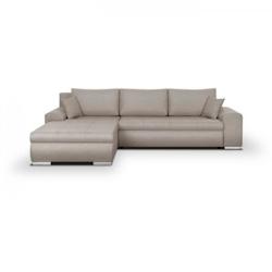 Canapé d'angle convertible réversible + coffre de rangement - Tissu Beige - L 289 x P 94/188 x H 88 cm - INDIAN AUCUNE - beige 3666373888361_0
