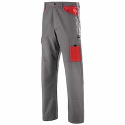 Cepovett - Pantalon de travail Polyester majoritaire FACITY Gris / Rouge Taille S - S gris 3184376507503_0