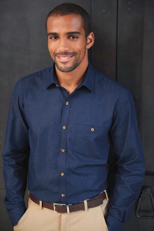 Chemise de travail Jasper - Réf: BT7886 - Brook Taverner - 100% coton - Denim_0