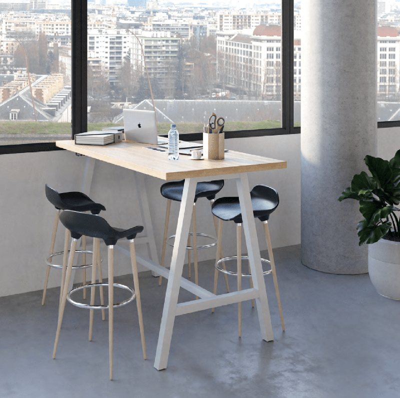 Cohésion haute - Tables coworking avec style industriel et options électrifiées - Buronomic_0