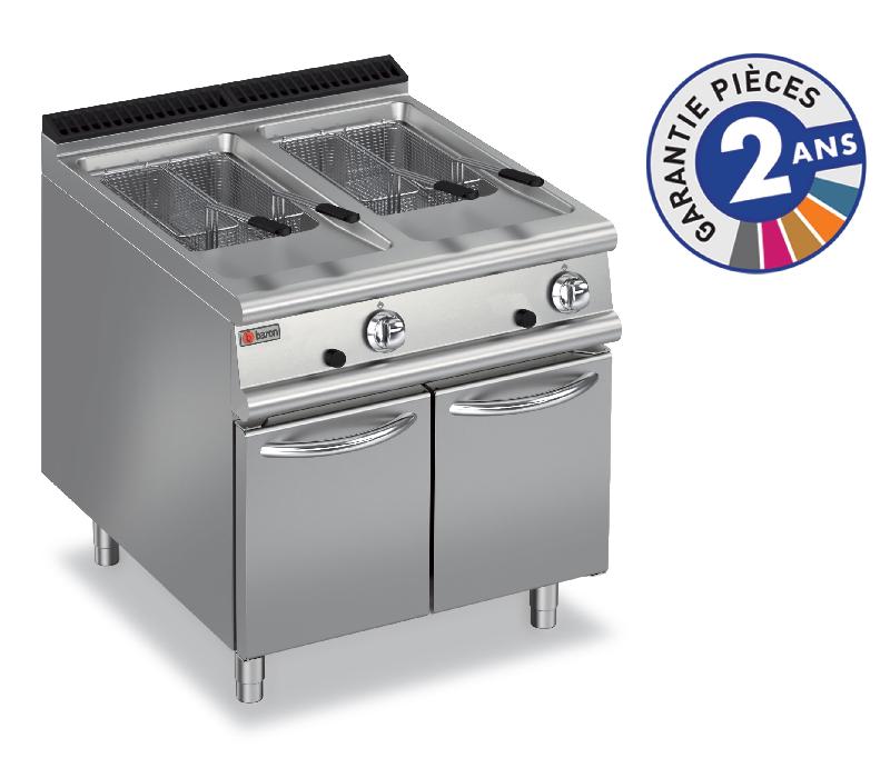 Friteuse à gaz professionnelle 2x15L - Baron Gamme 700 - modèle 70FRIG815 avec placard fermé_0
