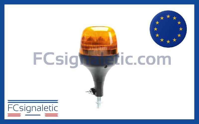 Gyrophare à LED THREESIXTY Medium Short orange embase hampe classe 1 flash SIRAC_0