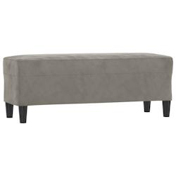 Helloshop26 - Banc banquette 100 x 35 x 41 cm velours gris clair  02_0010622 - 3000584782726_0