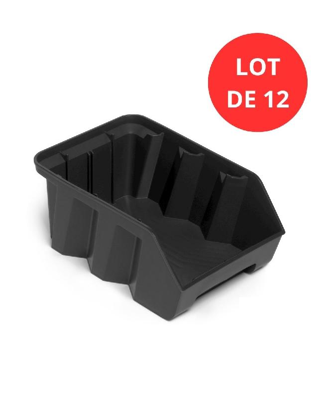 Lot de 12 bacs duetto 28 litres plastique gris anthracite_0