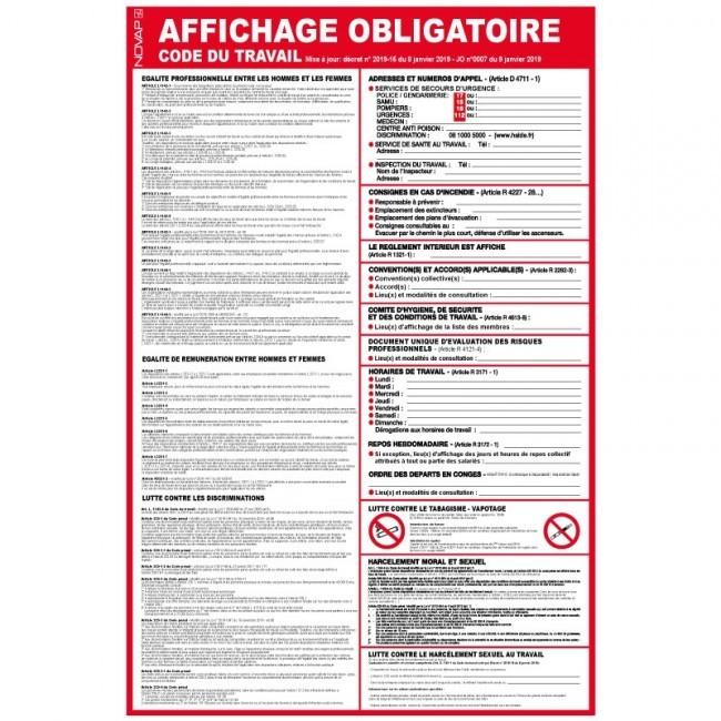 Panneaux rigides 400x600 mm affichage obligatoire code du travail - PNLGPSC-NV01/CDT_0