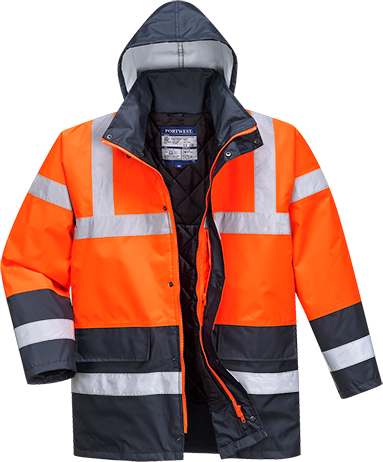 Parka bicolore traffic rouge marine s466, l_0