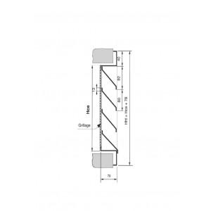 Grille de ventilation RVI 80 - Acier inox 304L - Ailettes pare-pluie_0
