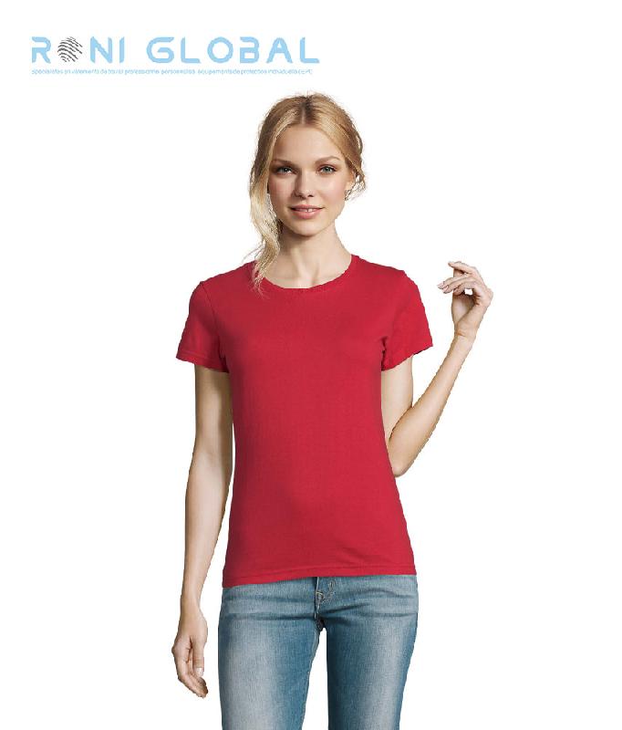 T-shirt de travail femme col rond en coton semi-peigné Ringspun - IMPERIAL SOL'S - Ref: sol-11502_0