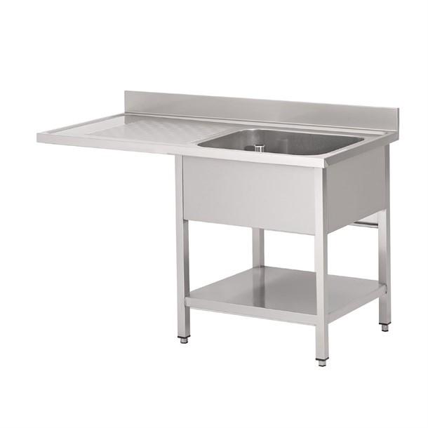 Table de chargement inclinée 1 bac à droite avec étagère pour lave-vaisselle 1400x750x880 mm - 9310007140_0