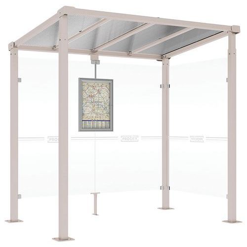 ABRI BUS MILAN 2.50 M - 1 BARDAGE LATÉRAL - GRIS 7044 - PROCITY