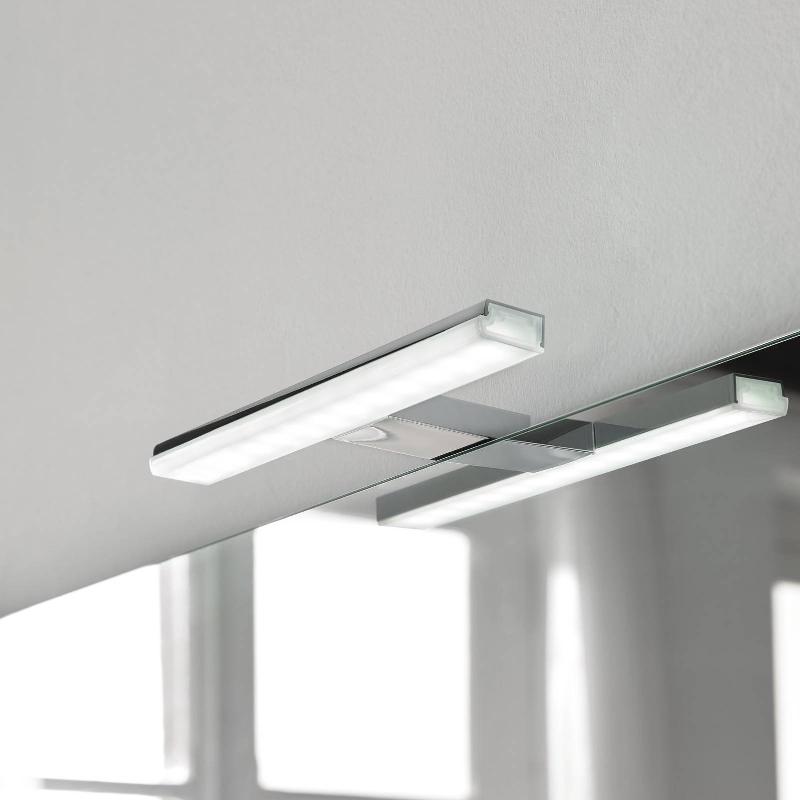 EBIR APPLIQUE POUR MIROIR LED PANDORA, CHROME, LARGEUR 30,8 CM