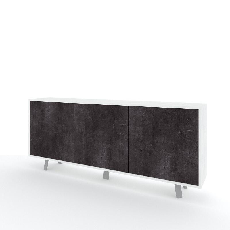 AQA Design Buffet VENBRUK 3 portes en mélamine pierre/pierre blanche L.177 P.41 H.74 MP07024 - multicolore Bois manufacturé MP07024_0