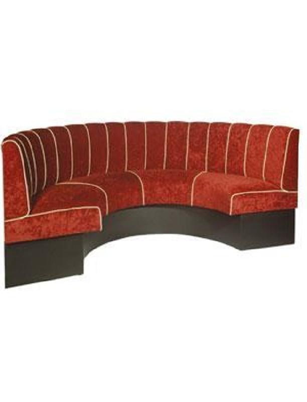 Banquette circulaire Lido - sur pieds, assise et dos tendus avec passepoil - socle stratifié en option_0