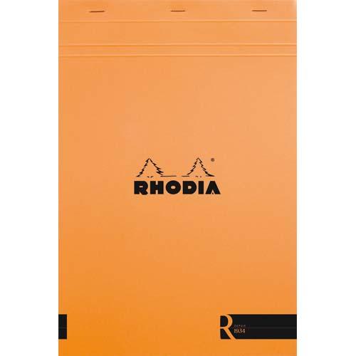 BLOC AGRAFÉ RHODIA LE R N°18 21X29,7 CM 70 FEUILLETS LIGNÉ 90G - ORANGE - LOT DE 5