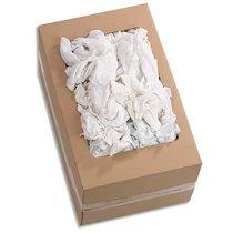 BOÎTE DE 10 KG DE CHIFFONS EN COTON BLANC JERSEY - FORMAT : 60 X 40 CM