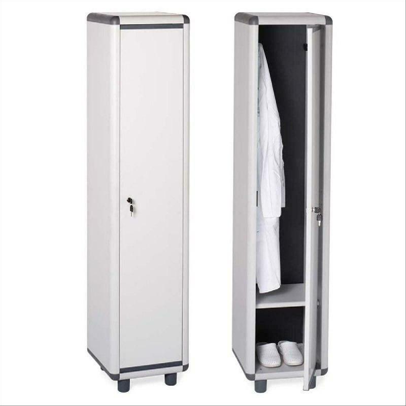 BRICONESS.COM Cabine d'essayage avec 1 porte en plastique gris clair, 39 x 39 x 175 cm - gris plastique V01.01.013_0