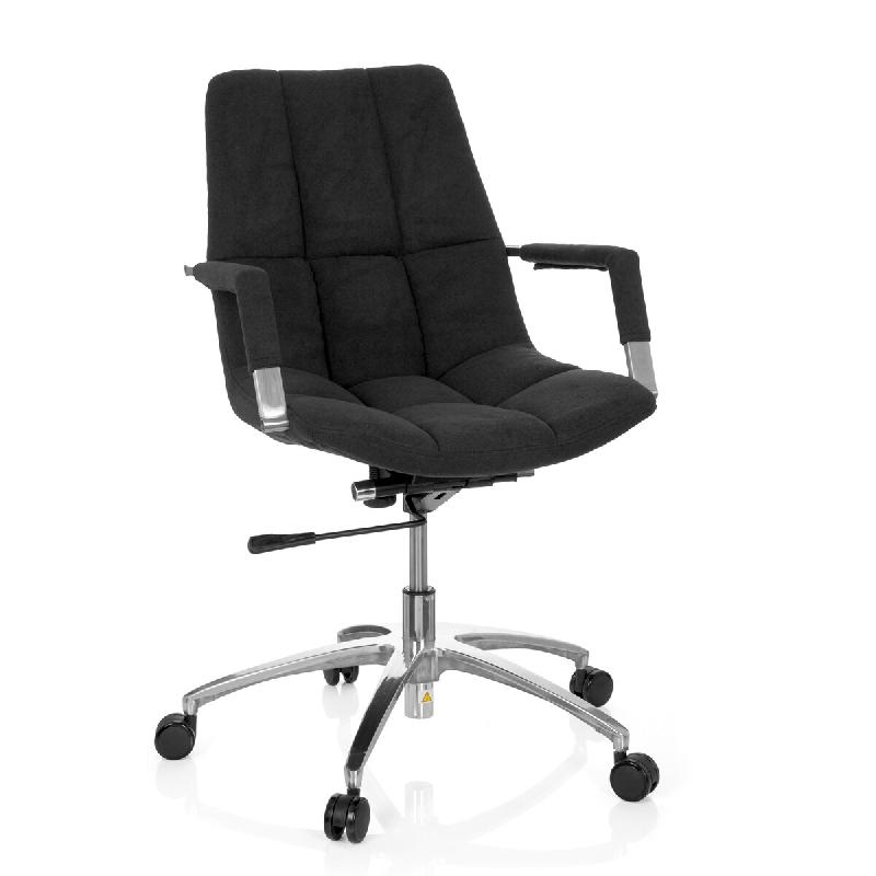 Chaise de bureau / siege pivotant SARANTO tissu noir hjh OFFICE - noir polyester 670910_0