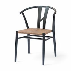 Chaise intérieur - extérieur OSLO - Noire - Assise tressée - EA159_0