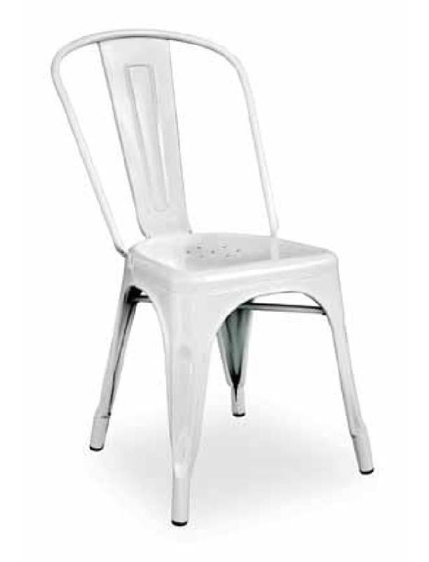 Chaise Sedna - métal galvanisé - plusieurs finitions disponibles : blanc, silver, orange, rouge, noir, bleu, verni transparent, rouille_0