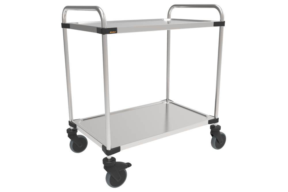 CHARIOT DE SERVICE RIEBER 850 RL M AVEC ROULETTES PNEUMATIQUES - 2 ÉTAGÈRES