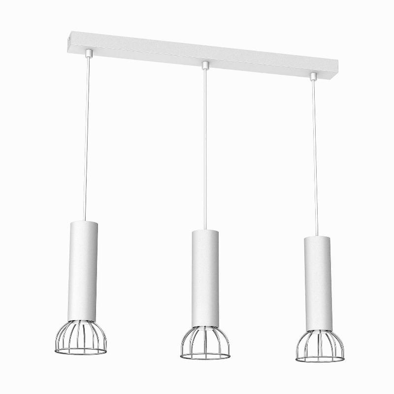 EULUNA DANJEL SUSPENSION, À 3 LAMPES, BLANC/ARGENTÉ