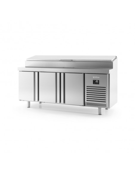 Desserte réfrigérée de préparation 3 portes INFRICO - BMPP2000EN - Inox AISI 304, 455 L, bacs GN 1/4, système Monoblock_0