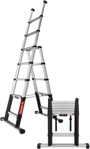 ECHELLE TÉLÉSCOPIQUE COMBINÉE - ESCABEAU ET ÉCHELLE - 2.3M, MARCHES 80MM, REPLIÉE: 73 - TLSCOMBI230-PRIME