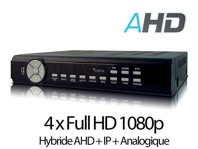 Enregistreur numérique hybride 4 voies Full HD 1080p AHD quadhybride - Gestion caméras AHD/IP/analogiques_0