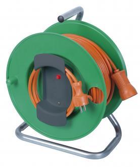Enrouleur câble électrique orange 40 m - 306055 - pour jardin avec 1 prise_0
