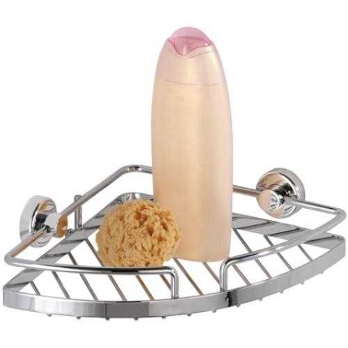 ÉTAGÈRE MURALE ANGLE POUR SALLE DE BAIN - SION - FIXATION POWER-LOC - LARGE/1 ÉTAGE WENKO