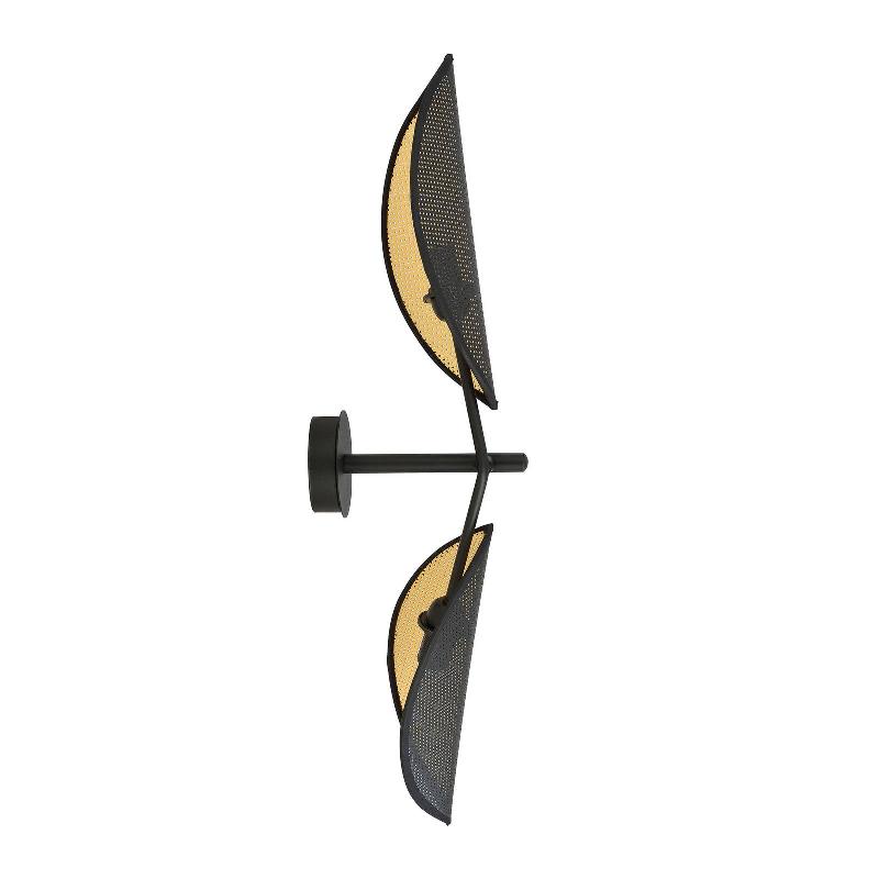 EULUNA APPLIQUE VENE, NOIRE/DORÉE, À DEUX LAMPES