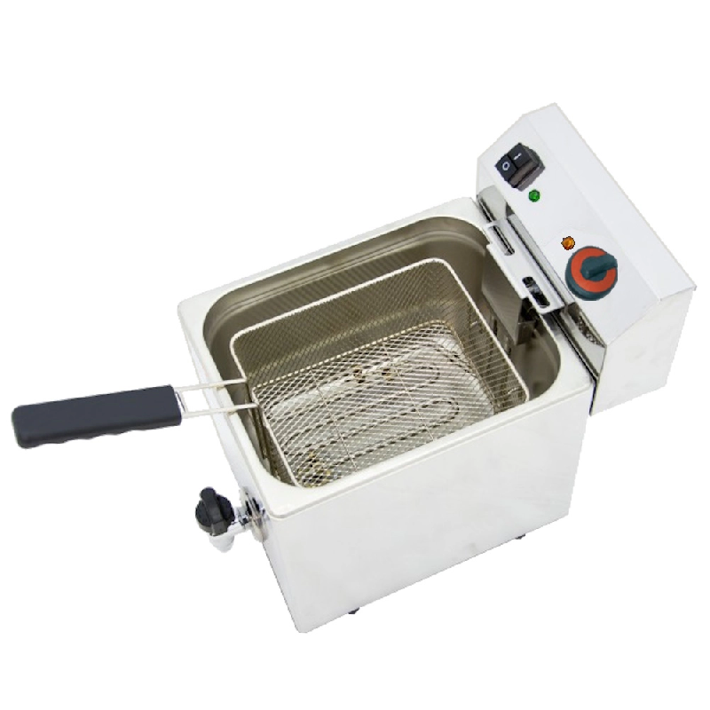 Friteuse electrique 8 litres de table avec robinet - 265x495x325 mm - 3500 W 230/1V - 44086010 Eurast - inox 44086010_0
