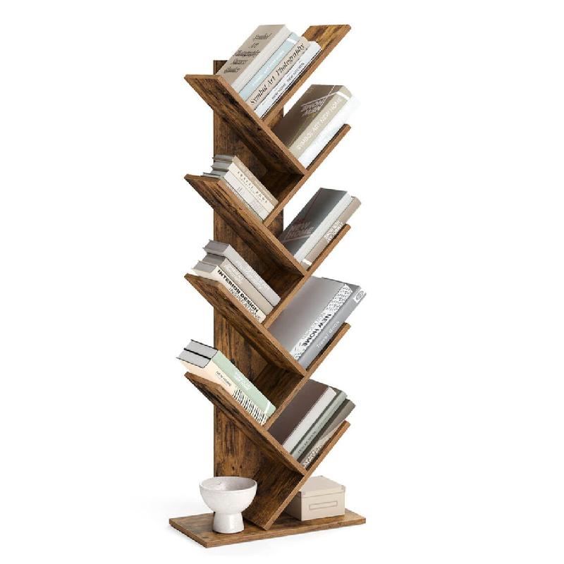 Helloshop26 - Étagère  bibliotheque 8 niveaux 50 x 24 x 141,5 cm en forme d'arbre marron 12_0004050 - marron 3000222282649_0