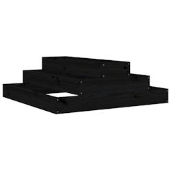 Helloshop26 - Jardinière bac lit surélevé plantes fleurs terrasse jardin 80 x 80 x 27 cm bois massif de pin noir 02_0037905 - 3000217870516_0