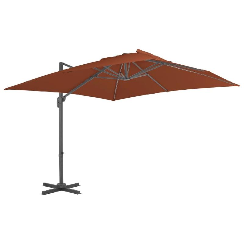 Helloshop26 - Parasol déporté avec mât en aluminium 400 x 300 cm orange foncé 02_0008509 - orange aluminium 3000454247768_0