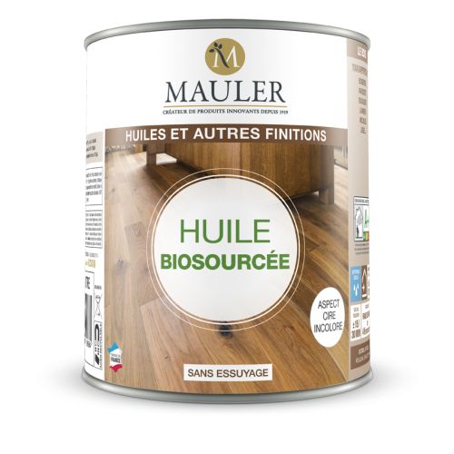 HUILE BIOSOURCÉE - 1 LITRE - INCOLORE SATINÉ ASPECT CIRE MAULER