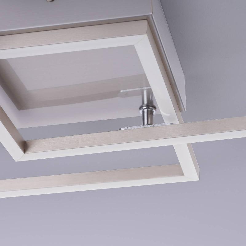 JUST LIGHT. PLAFONNIER LED IVEN, ACIER, 35,9X35,9 CM