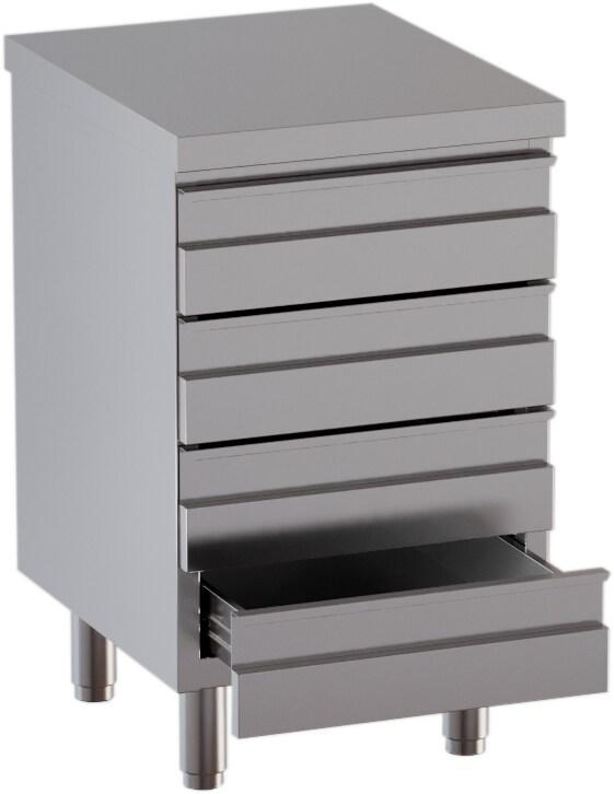 KBS Gastrotechnik KBS Armoire à tiroirs 4 tiroirs 500x600x850 mm sans rebord Acier inoxydable - Acier inoxydable 18/10 90612103_0