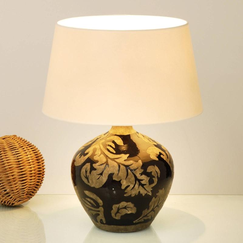 HOLLÄNDER LAMPE À POSER TOULOUSE RONDE, HAUTEUR 42 CM, NOIRE