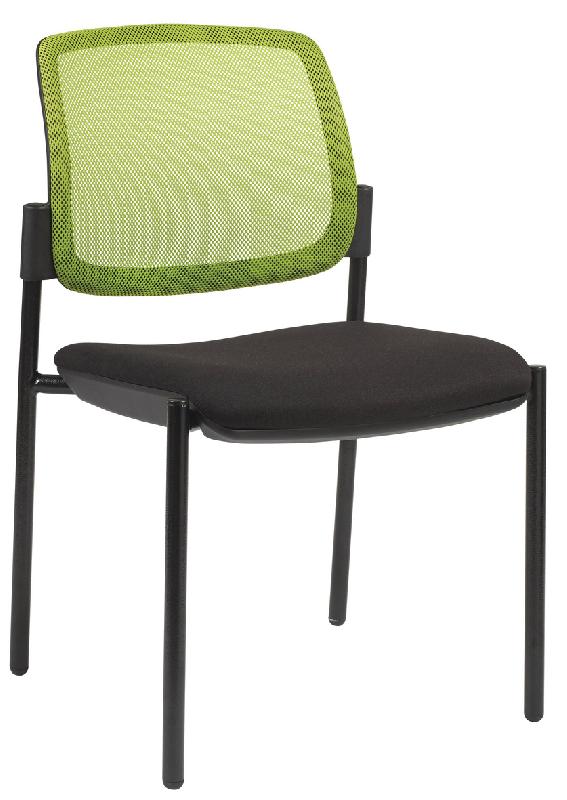 LOT 2 CHAISES VISITEURS RITZ DOSSIER RÉSILLE ANIS ASSISE NOIRE - MANUTAN COLLECTIVITÉS