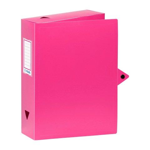LOT DE 6 - BOÎTE DE CLASSEMENT PLASTIQUE ESSENTIEL RECYCLE VIQUEL DOS 8 CM FUCHSIA